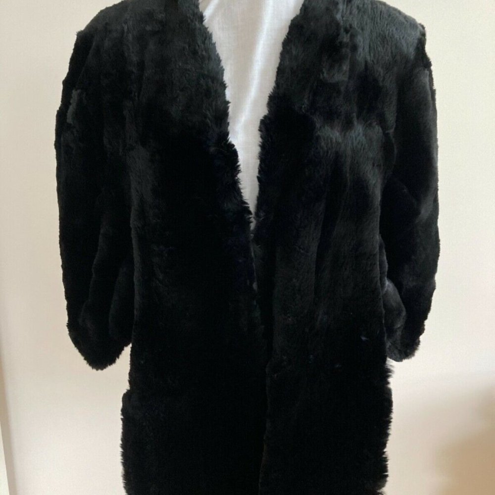Vintage Black Sheared Fur Cape/Wrap- Size M/L